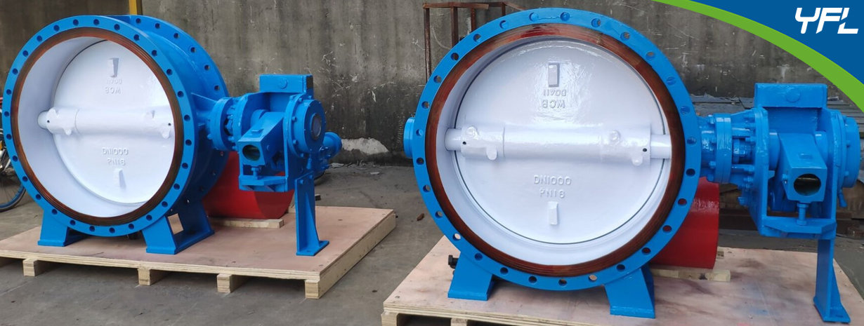 DN1000 hydraulic control slow closing butterfly valves for hydro turbine inlet 