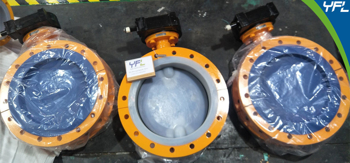 YFL DN400 PFA Lined Butterfly Valves