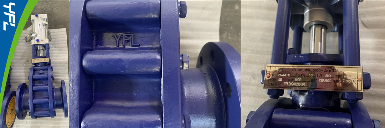 YFL Abrasion resistant ceramic dual disc gate valves for coal fire power plants