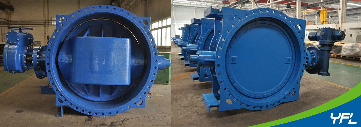 Large size double eccentric butterfly valves